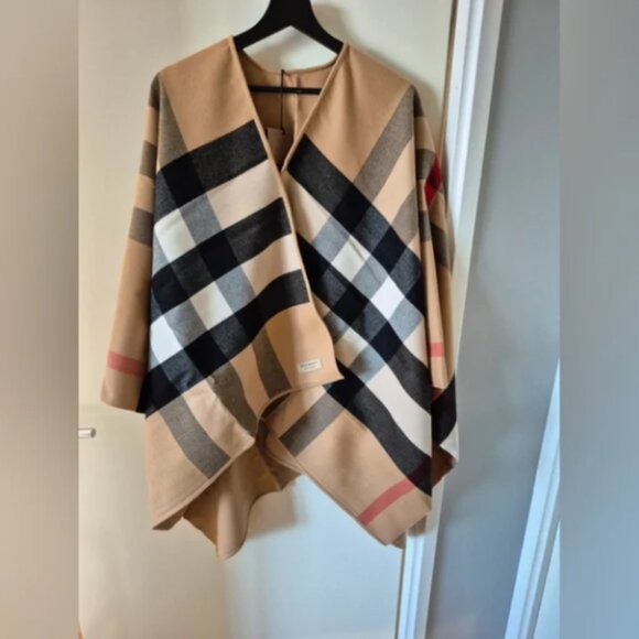 Burberry Reversible Check Wool Cape - Picture 1 of 7